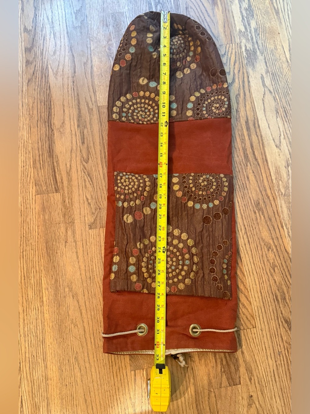 Yoga Style Boho Embroidered Yoga Mat Bag Carrier Rust Brown Shoulder Strap - Picture 3 of 3